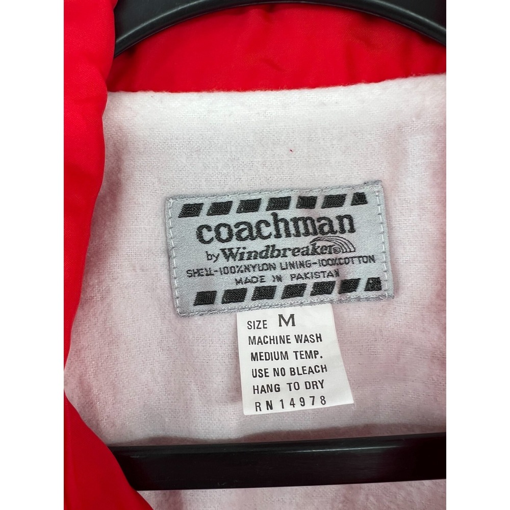 VTG Coachman by Windbreaker Jacket Mens Medium Georgia Bulldogs Red Button Snap - Picture 3 of 7